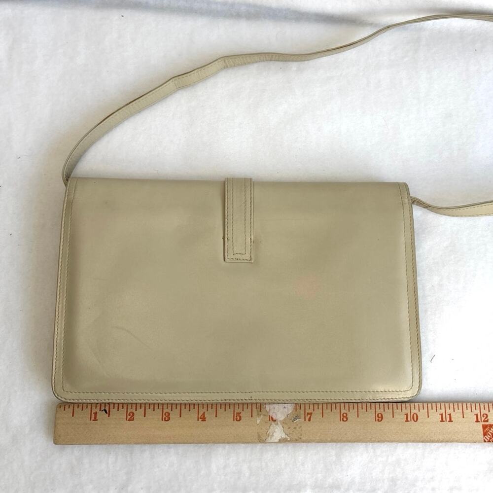VTG Salvatore Ferragamo Firenze Cream Leather Shoulder Bag - Picture 3 of 12